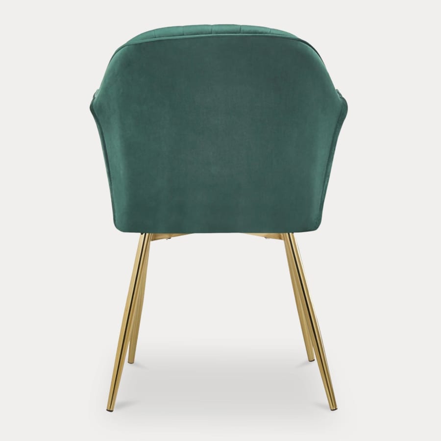 Lot de 2 chaises design avec accoudoirs en velours vert