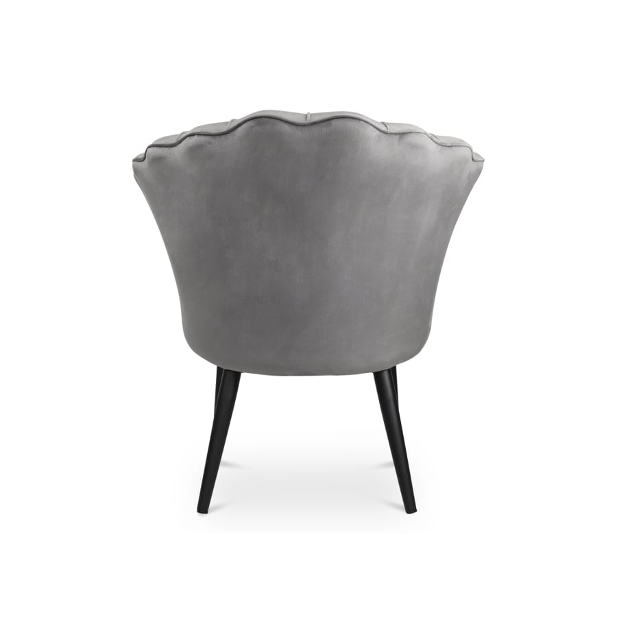 Fauteuil en velours gris pieds en métal noir