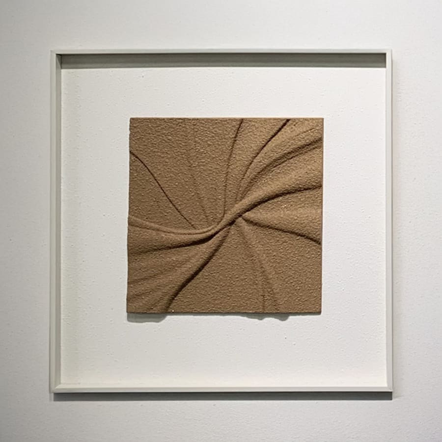 Tableau peinture &agrave; l'huile relief en mousse carr&eacute; cadre aluminium - 50x50 cm