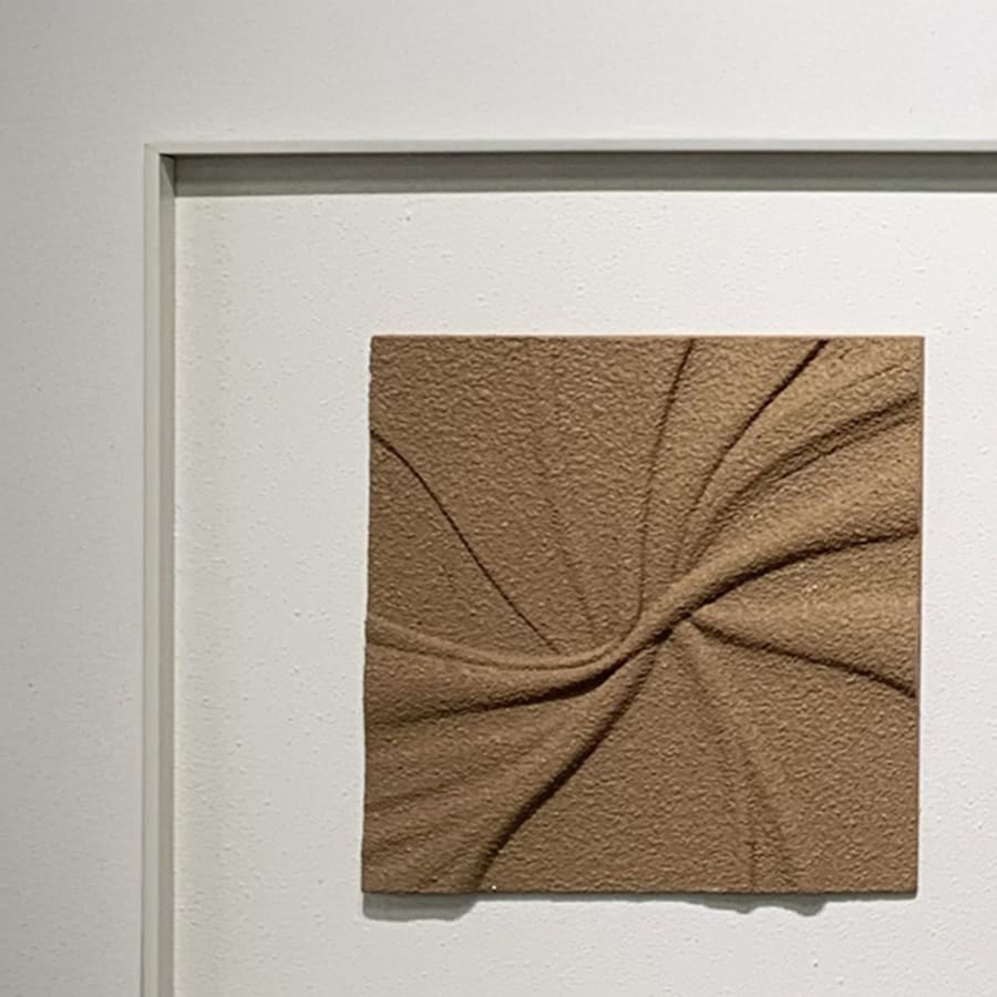 Tableau peinture &agrave; l'huile relief en mousse carr&eacute; cadre aluminium - 50x50 cm