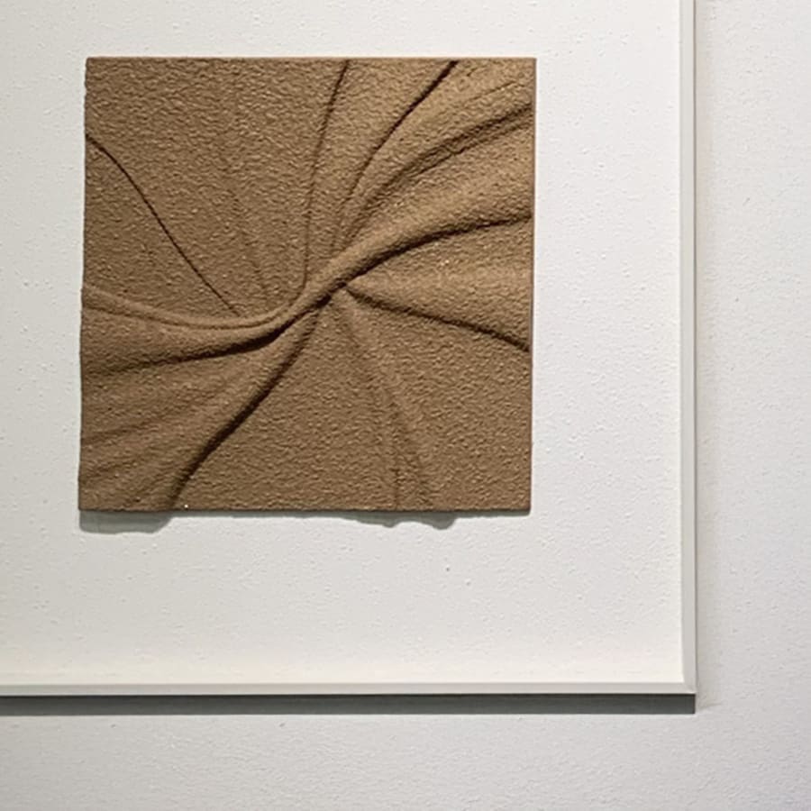 Tableau peinture &agrave; l'huile relief en mousse carr&eacute; cadre aluminium - 50x50 cm