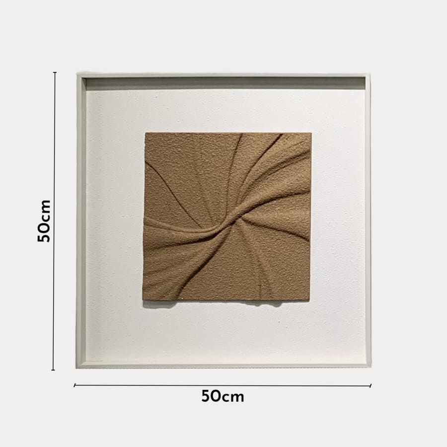 Tableau peinture &agrave; l'huile relief en mousse carr&eacute; cadre aluminium - 50x50 cm