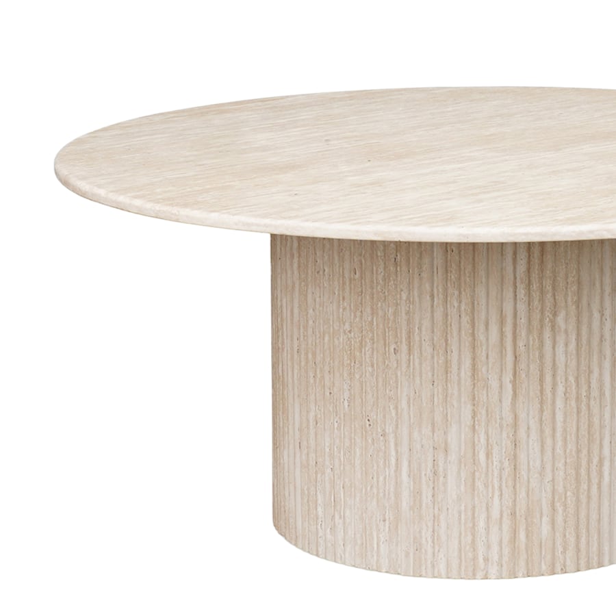 Table basse ronde en marbre composite beige