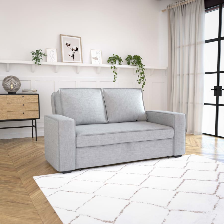 Canapé convertible 3 places en tissu gris