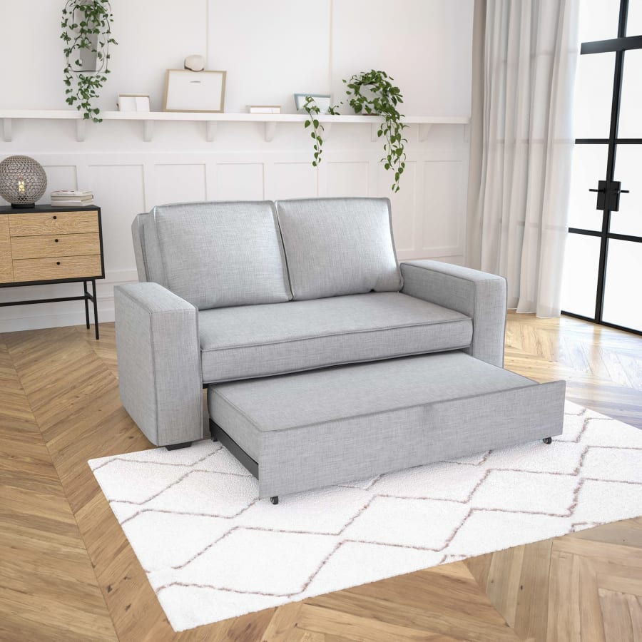 Canapé convertible 3 places en tissu gris