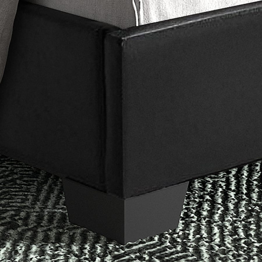 Lit double en simili cuir noir 160x200 cm