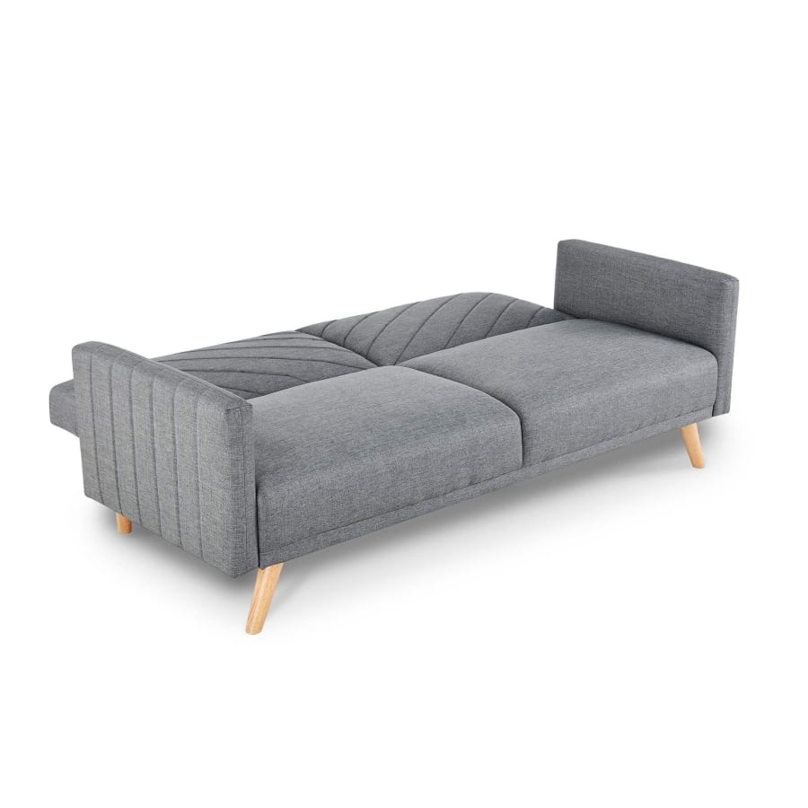 Canapé 3 places en tissu gris convertible scandinave