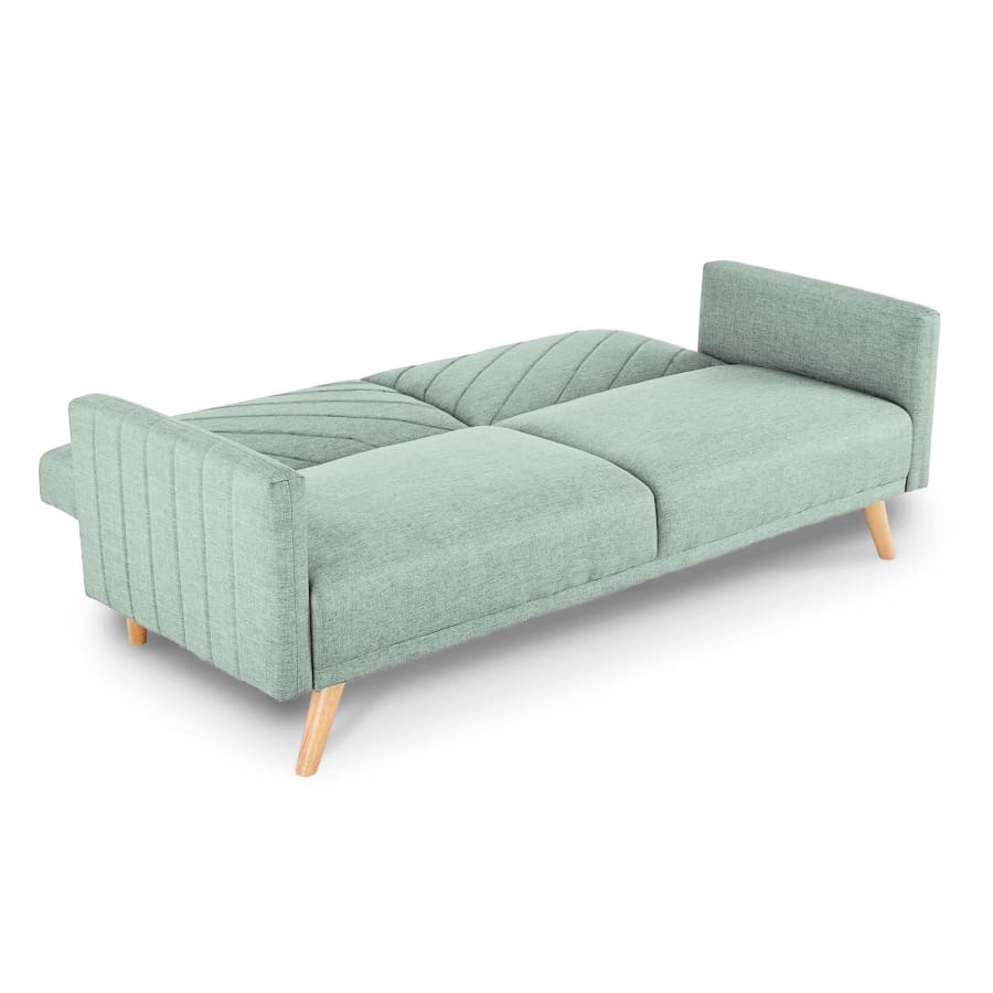 Canapé 3 places scandinave convertible en tissu vert d'eau