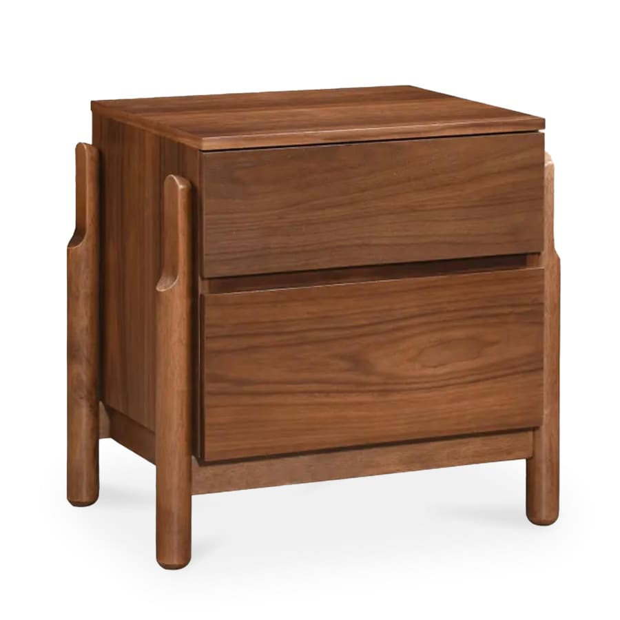 Table de chevet 2 tiroirs en effet bois couleur chêne