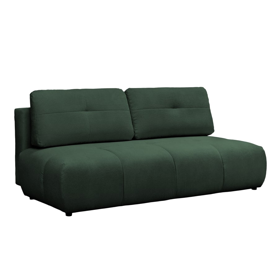 Canap&eacute; 3 places convertible avec coffre en tissu vert