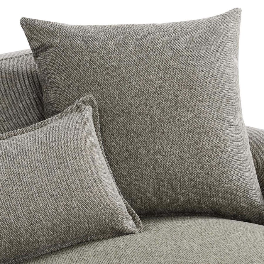 Canapé d'angle scandinave avec méridienne en tissu taupe - Angle Droit