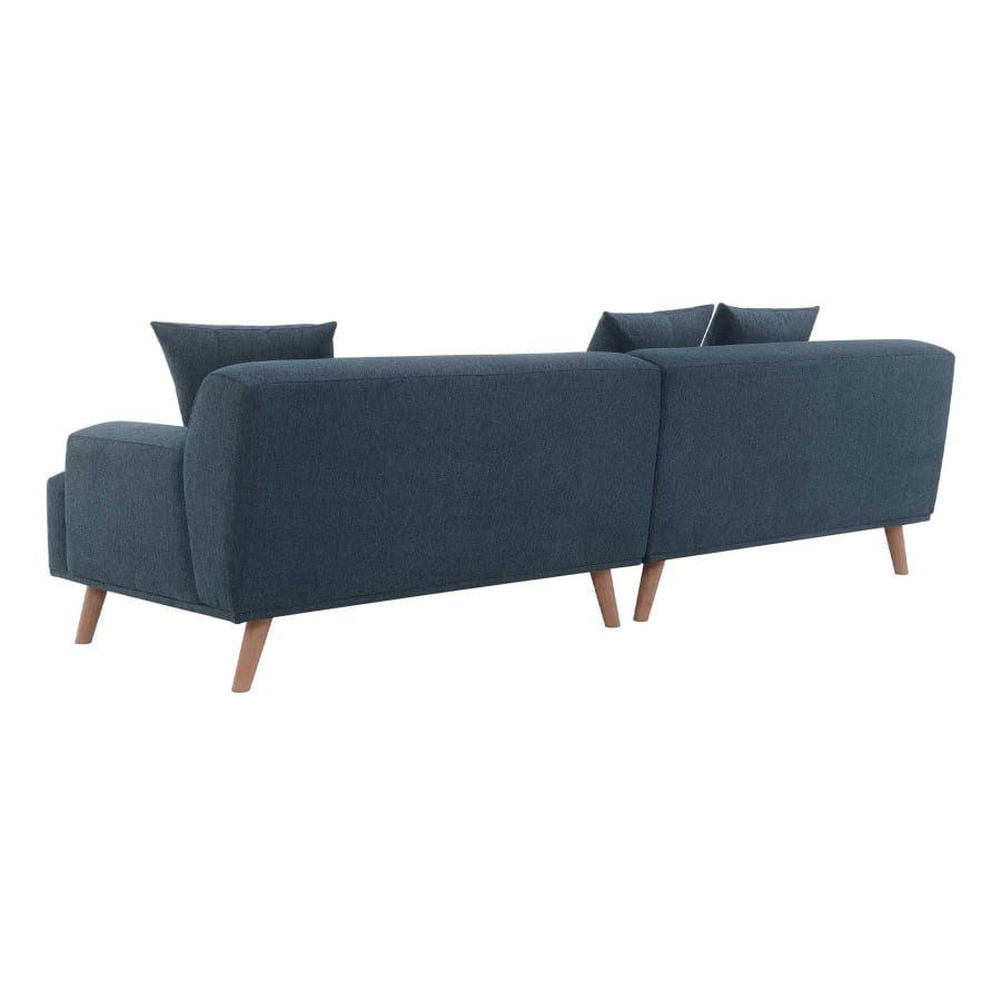 Canapé scandinave 4 places en tissu bleu