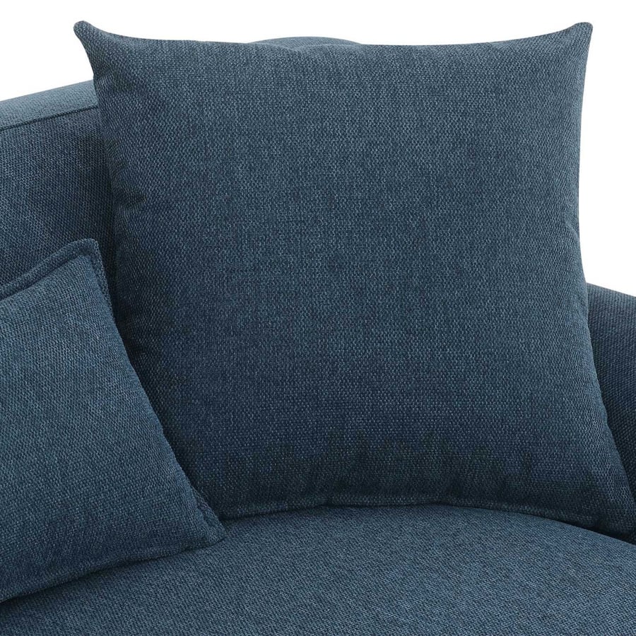 Canapé scandinave 4 places en tissu bleu