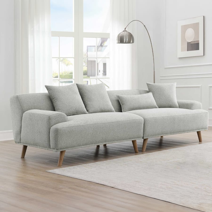 Canapé scandinave 4 places en tissu gris