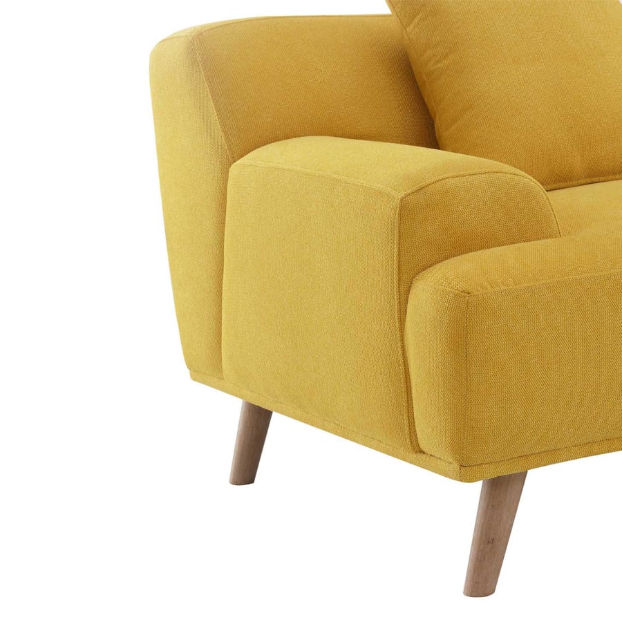 Canap&eacute; scandinave 4 places en tissu jaune