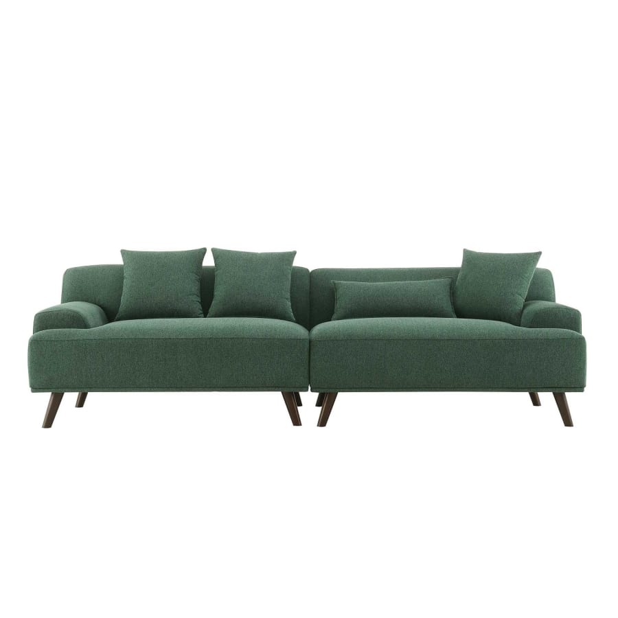 Canapé scandinave 4 places en tissu vert