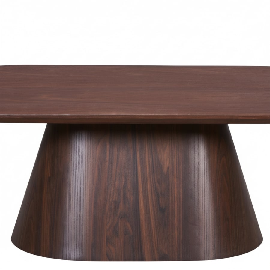 Table basse ovale couleur bois fonc&eacute; 120 cm