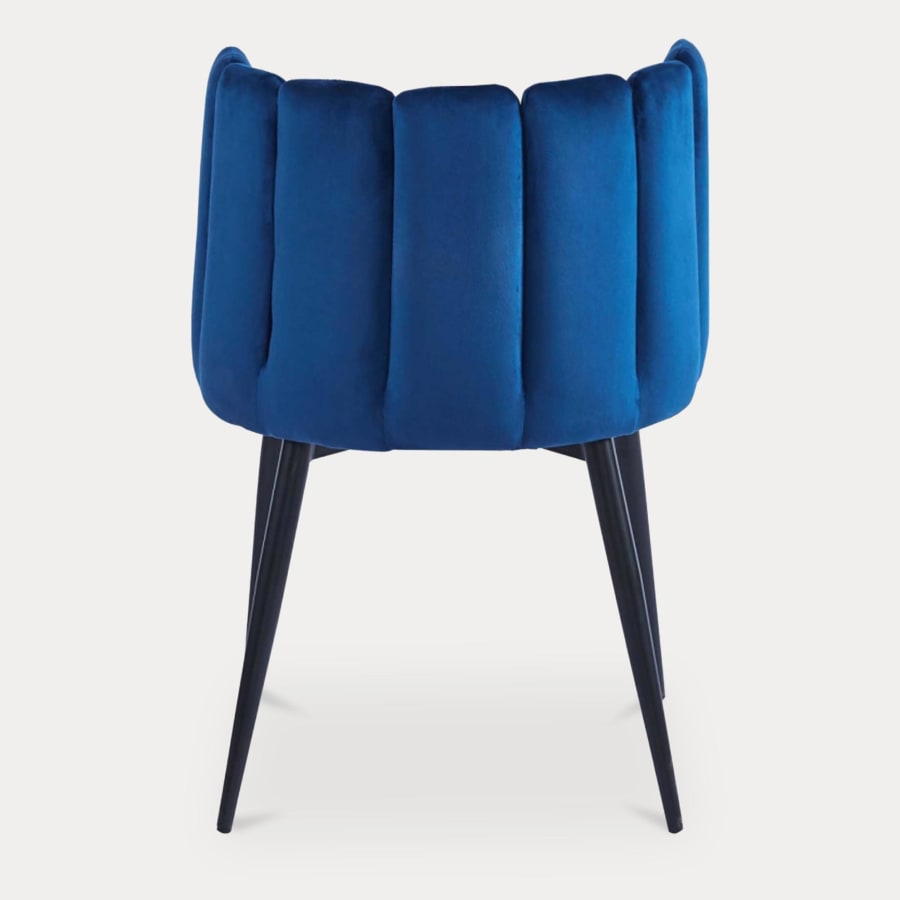 Lot de 2 chaises design en velours bleu