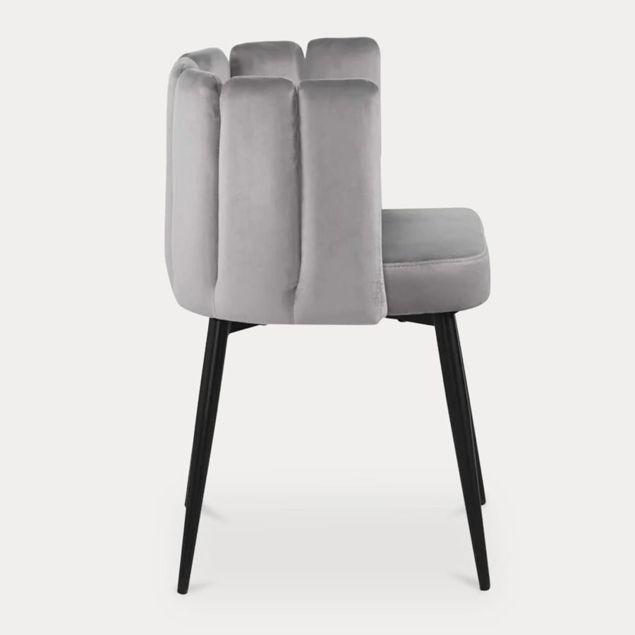 Lot de 2 chaises design en velours gris