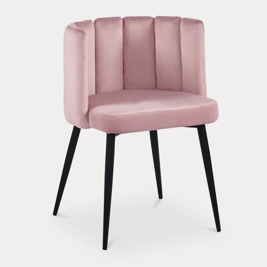 Lot de 2 chaises design en velours rose