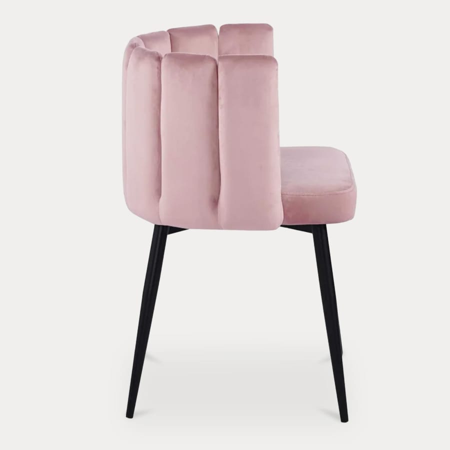 Lot de 2 chaises design en velours rose