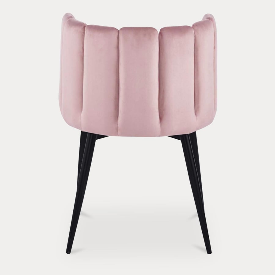 Lot de 2 chaises design en velours rose