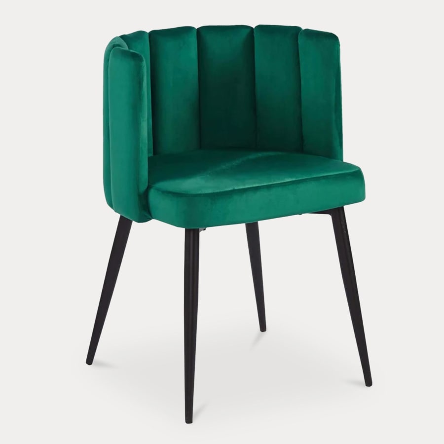 Lot de 2 chaises design en velours vert