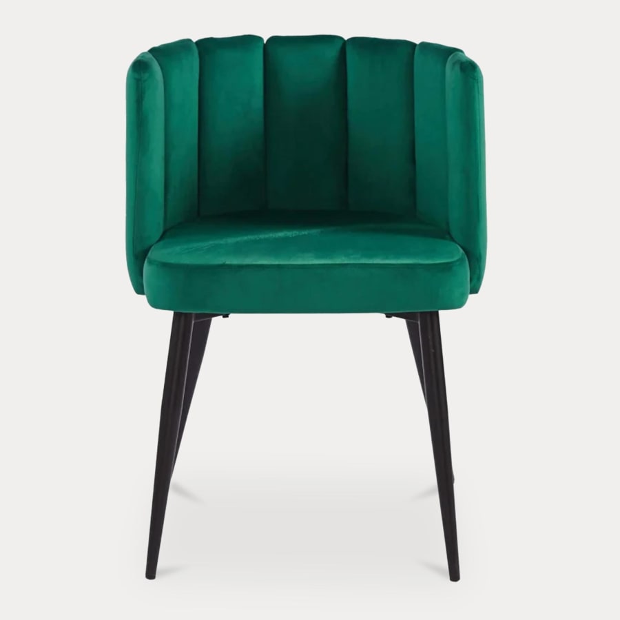 Lot de 2 chaises design en velours vert