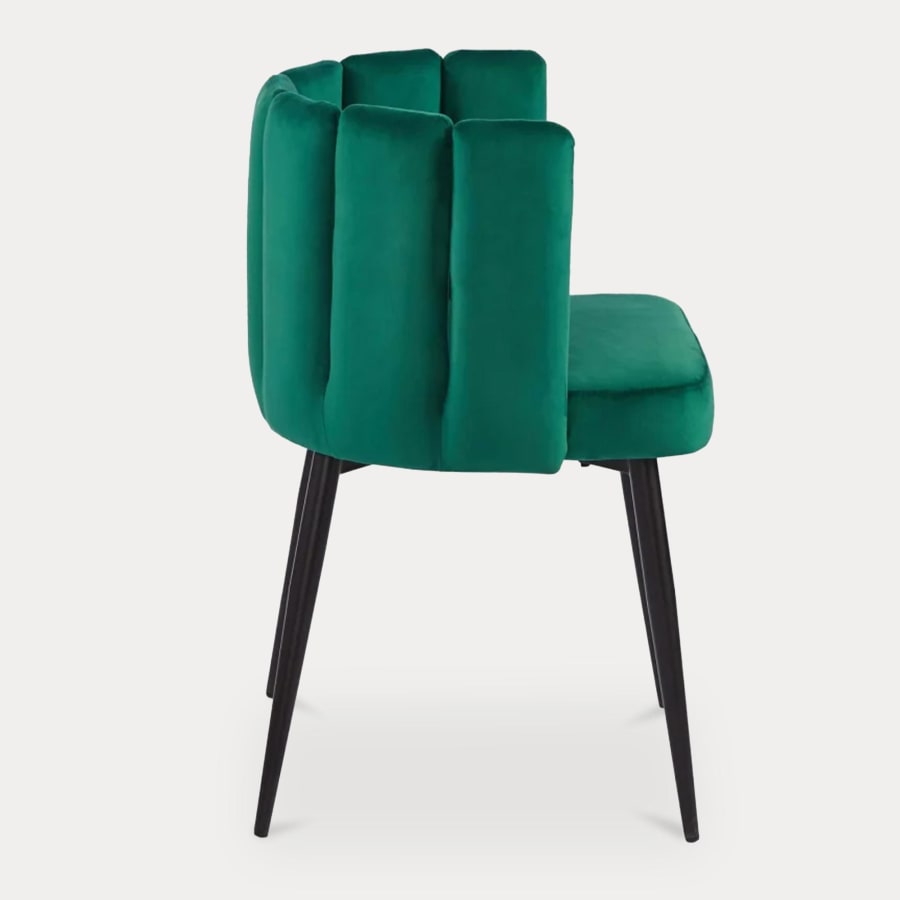 Lot de 2 chaises design en velours vert