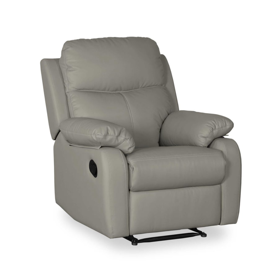 Fauteuil relax manuel en cuir beige