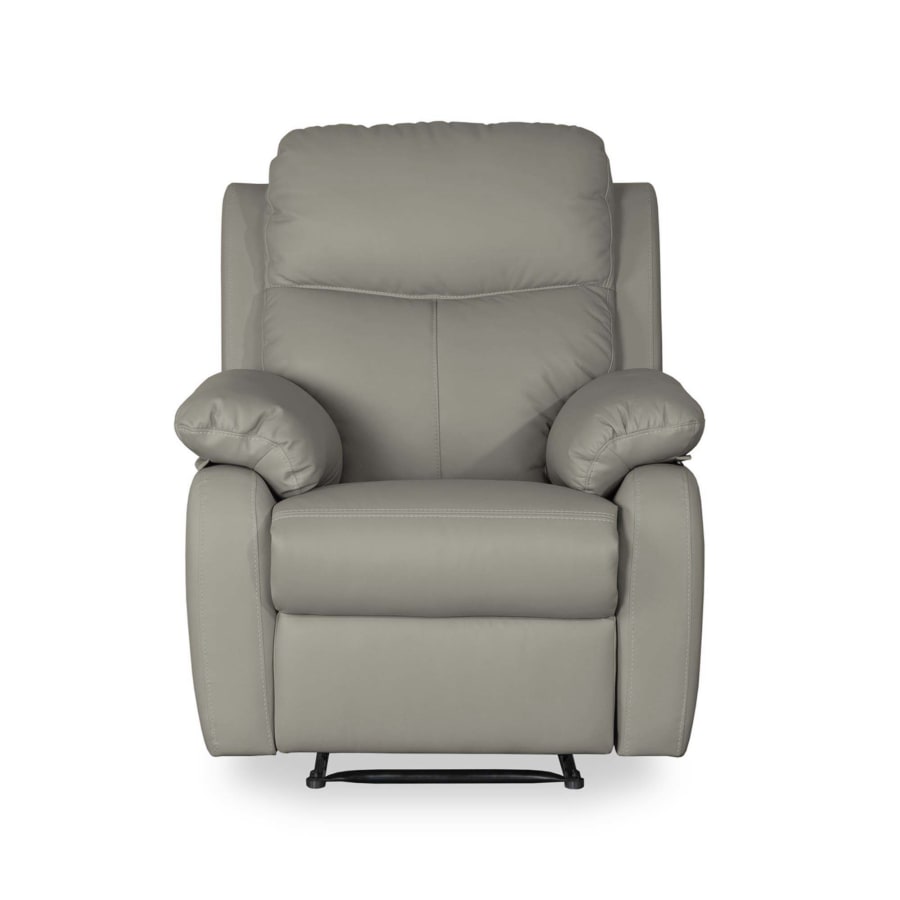 Fauteuil relax manuel en cuir beige