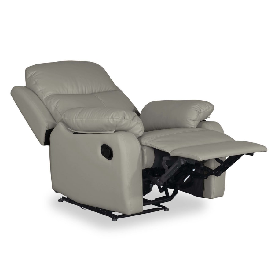 Fauteuil relax manuel en cuir beige