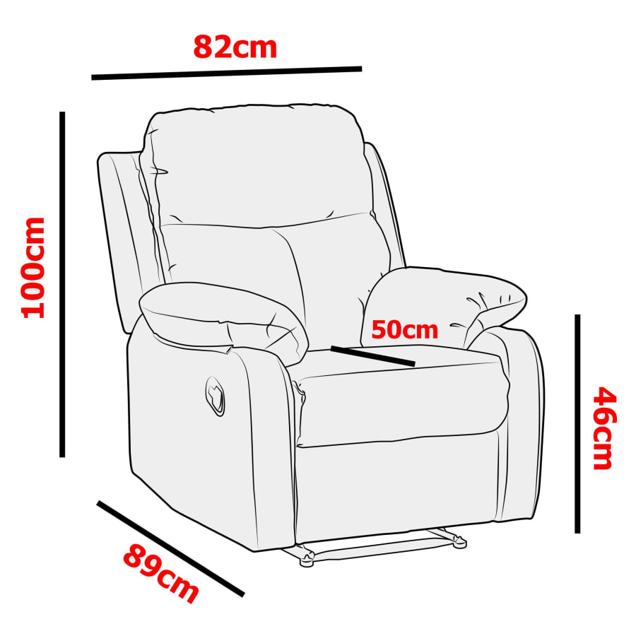 Fauteuil relax manuel en cuir beige