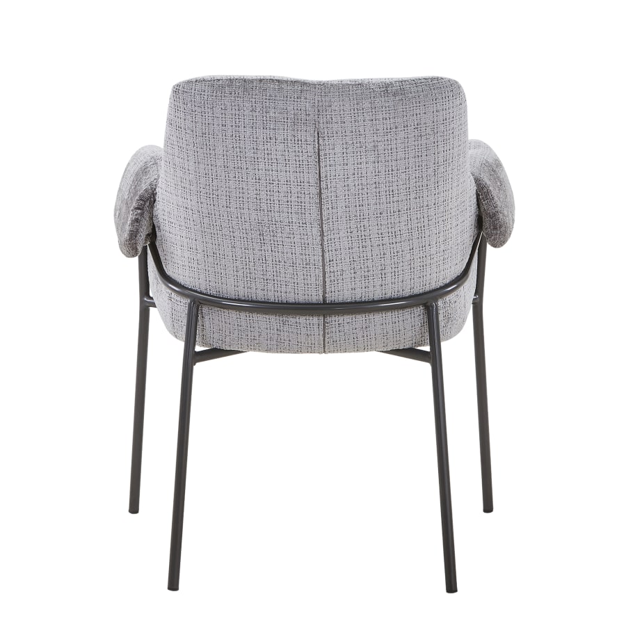 Chaise en tissu gris clair pieds en métal noir