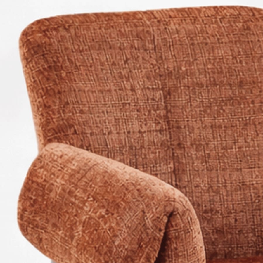 Chaise en tissu terracotta pieds en m&eacute;tal noir