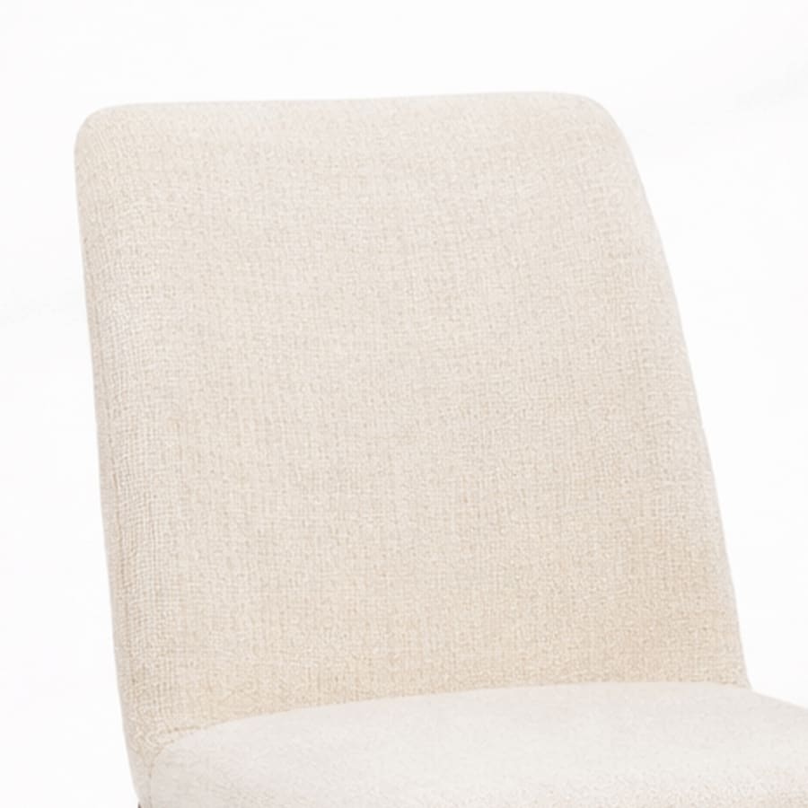 Lot de 2 chaises en tissu beige pieds couleur bois fonc&eacute;