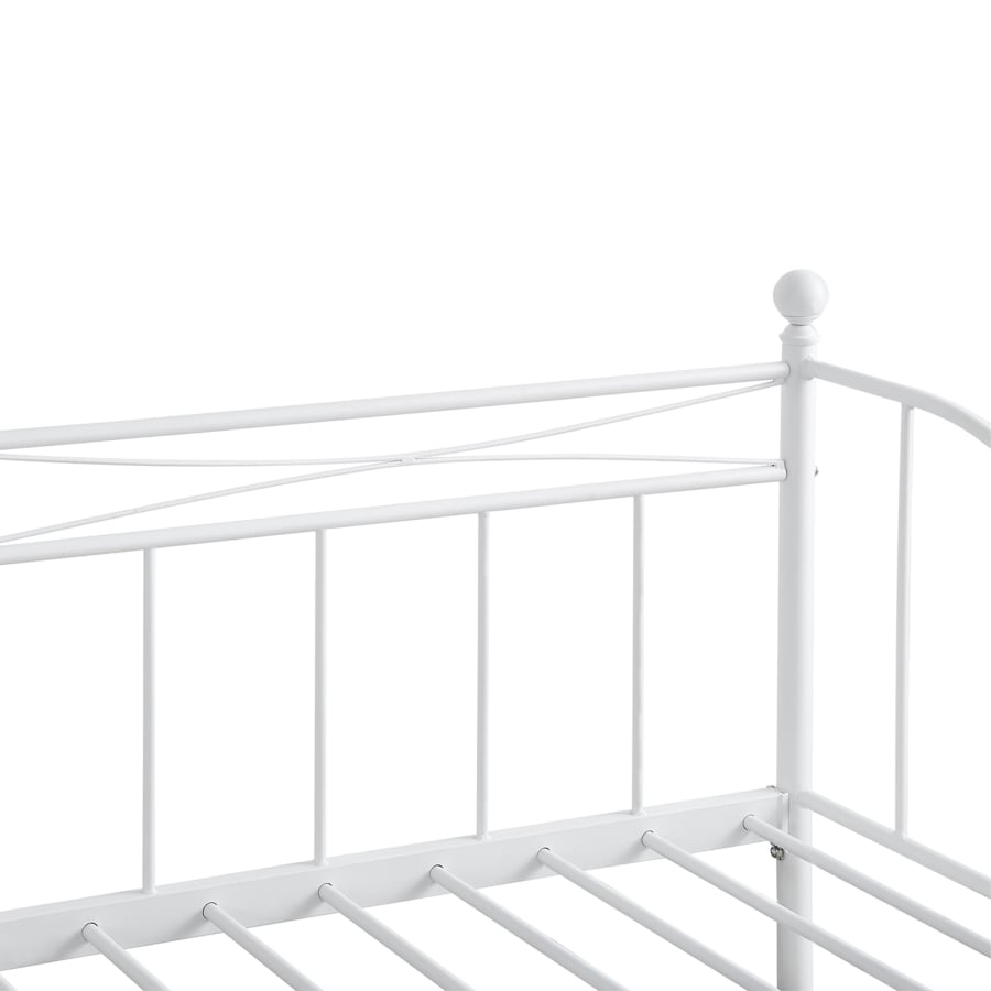 Lit banquette gigogne en métal blanc 90x190 cm