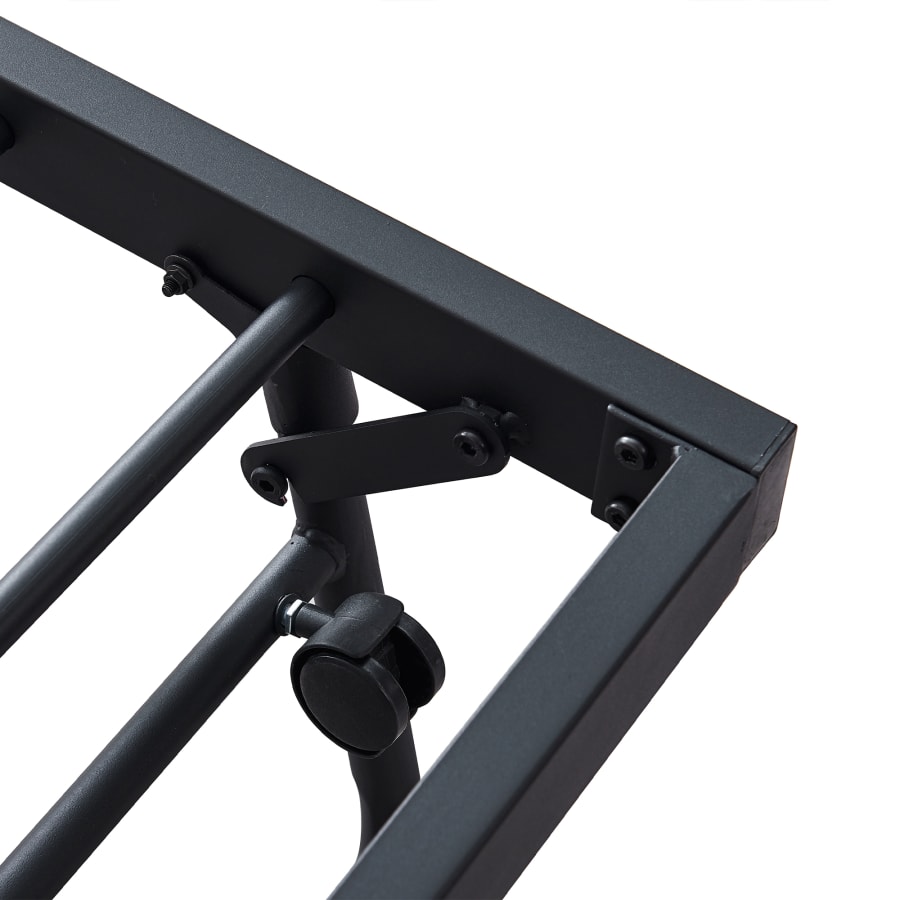 Lit banquette gigogne en m&eacute;tal noir 90x190 cm