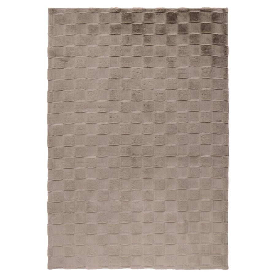 Tapis tissu doux &agrave; motif en relief taupe - 160x230 cm