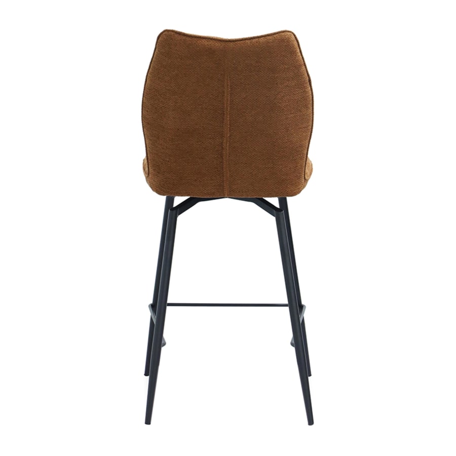 Lot de 2 tabourets pivotants en tissu rouille piètement métal noir