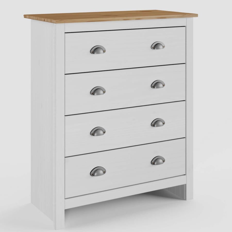 Commode en bois blanc 4 tiroirs