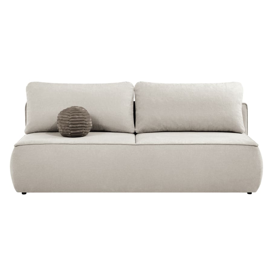 Canapé 3 places convertible avec coffre en tissu taupe