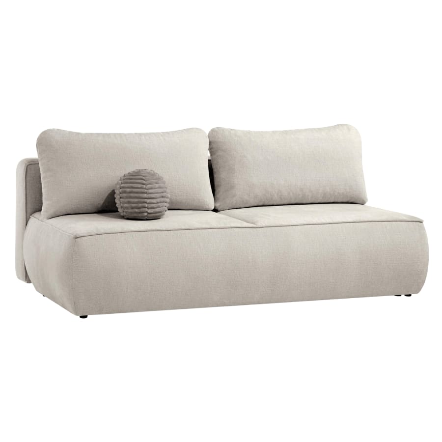 Canapé 3 places convertible avec coffre en tissu taupe