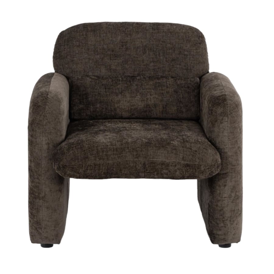 Fauteuil en tissu marron