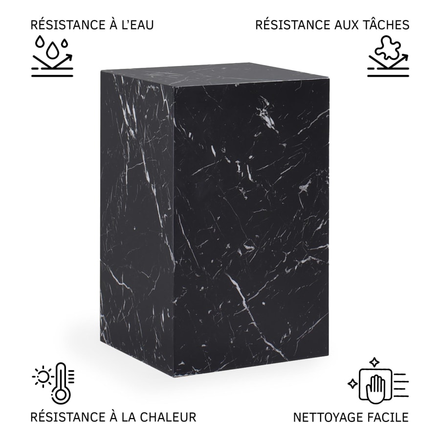 Table d'appoint marbre d'ing&eacute;nierie noir