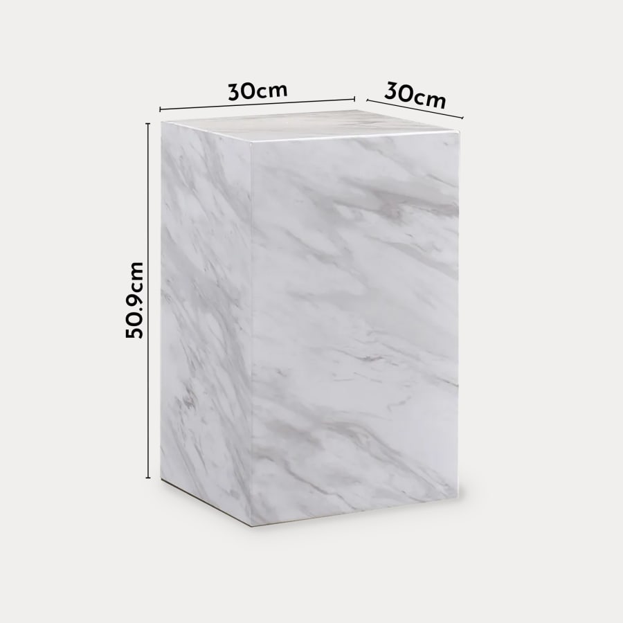 Table d'appoint marbre d'ing&eacute;nierie blanc