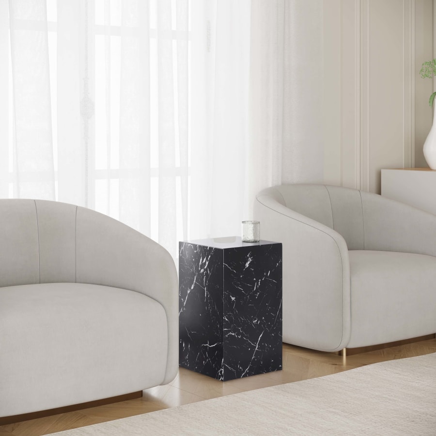 Table d'appoint marbre d'ing&eacute;nierie noir