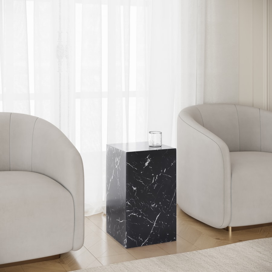 Table d'appoint marbre d'ing&eacute;nierie noir