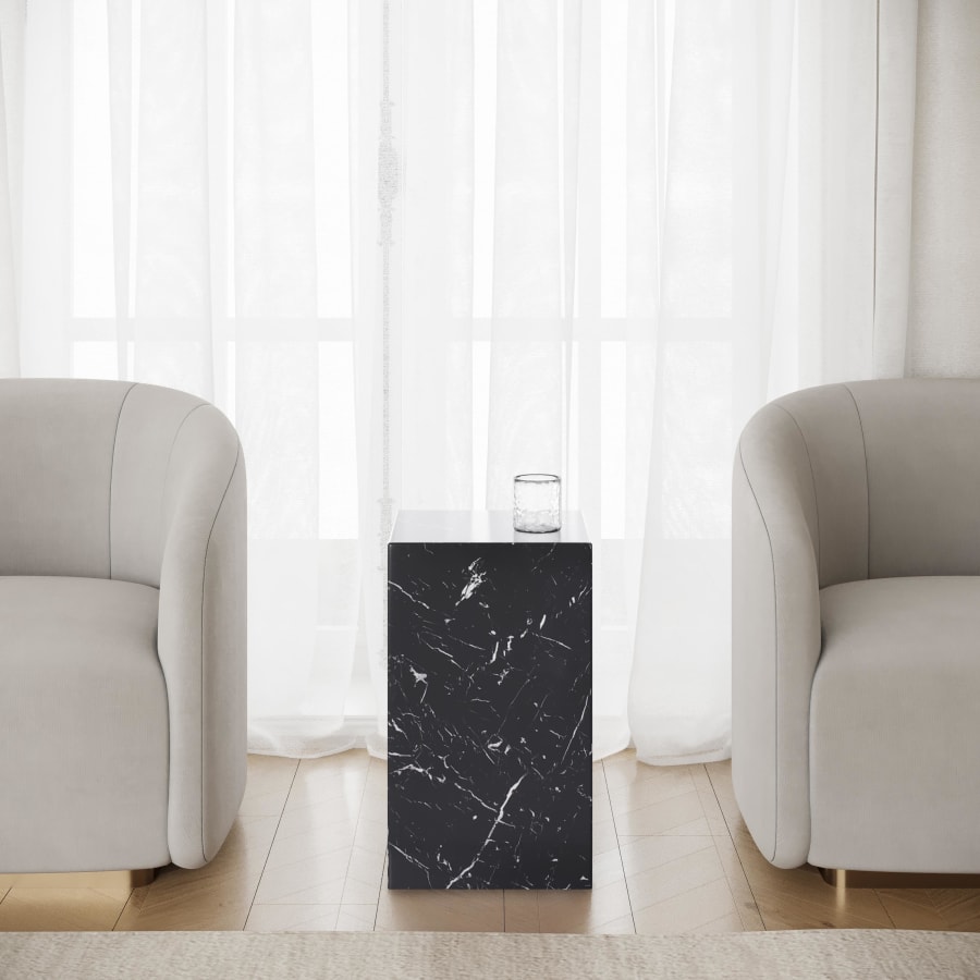 Table d'appoint marbre d'ing&eacute;nierie noir