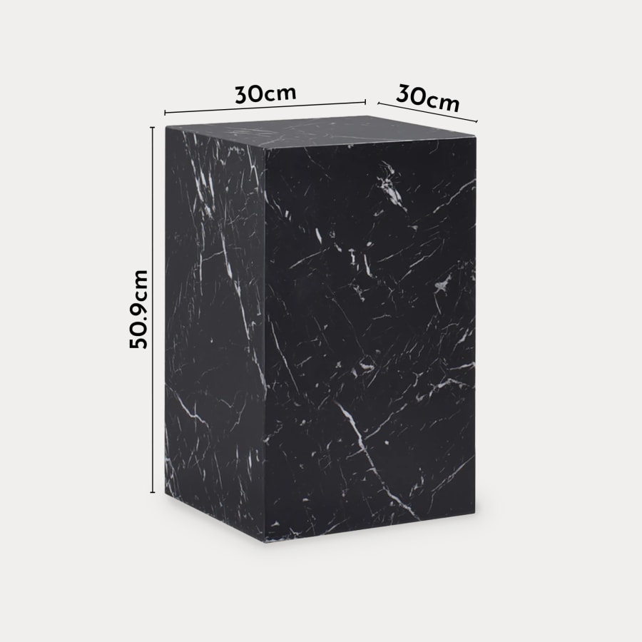 Table d'appoint marbre d'ing&eacute;nierie noir
